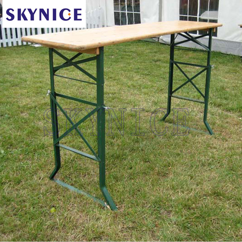 Set di tavoli da birra in legno per mobili pieghevoli da esterno