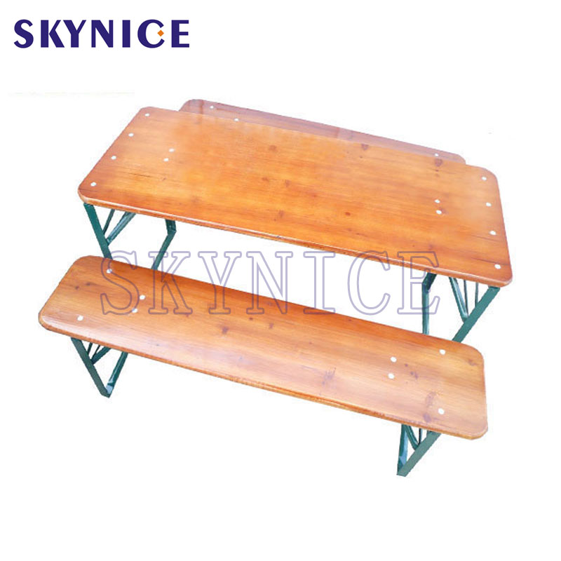 Tavolo e sedie pieghevoli portatili da esterno mobili in legno