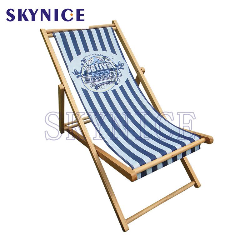 Custom Casual Home Regolable Wooden Folgeable Beach Sling Chair