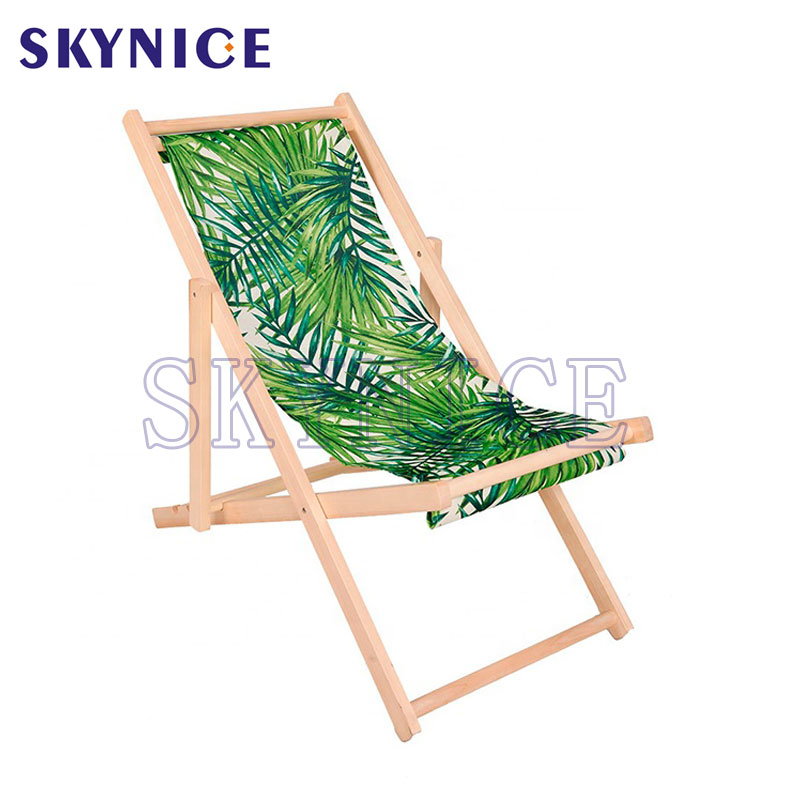 Seaside Fabric Wooden Folding Beach Chair
